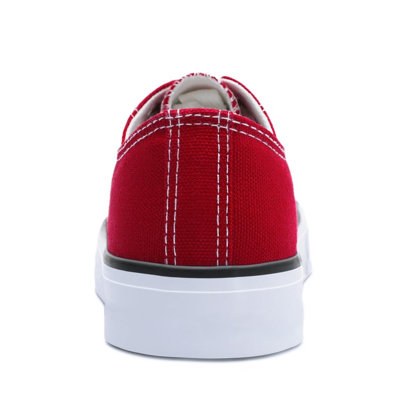 Obtaom Women Red Canvas Shoes Low Top Fashion Sneakers Slip on Walking Canvas Shoe(Red US 06) - Image 3